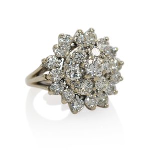 Diamond Cluster Ring in 14K White Gold