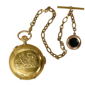 18K Yellow Gold Swiss Repeater Watch, Special Hunting Case