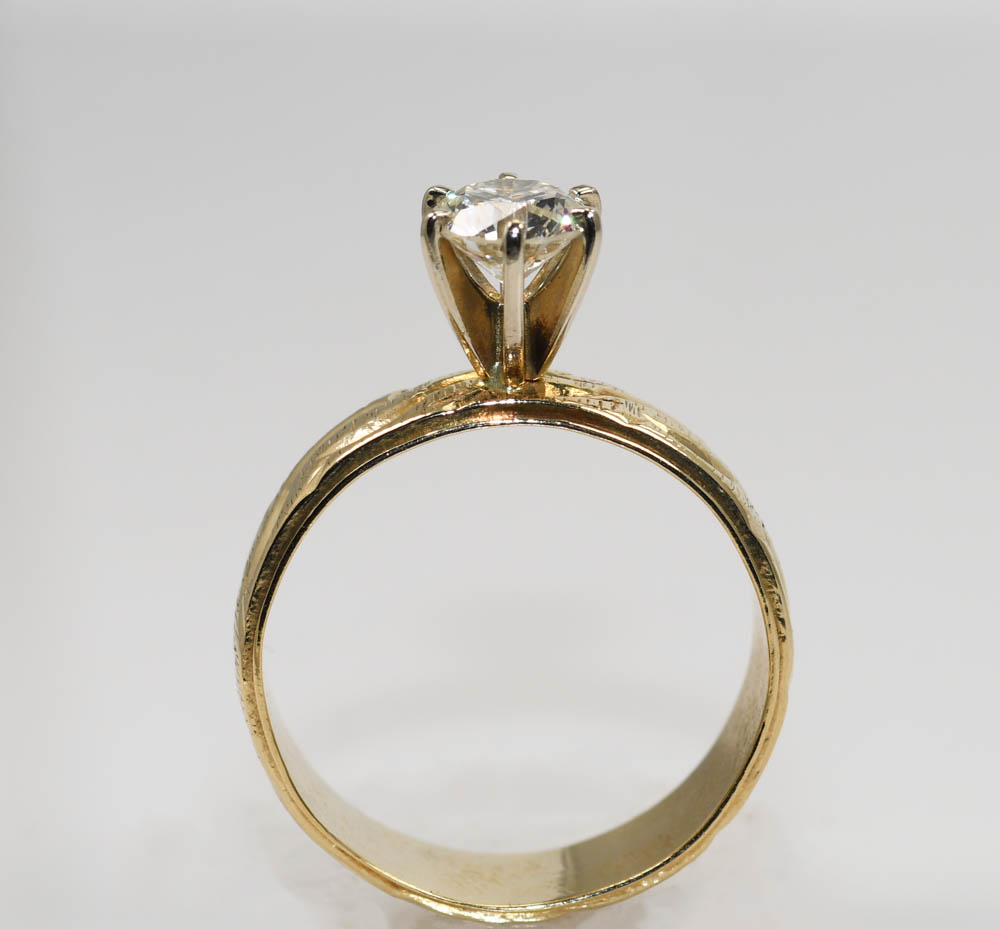 14K Yellow Solitaire Diamond Ring 0.60ct, 4.4gr - Image 5