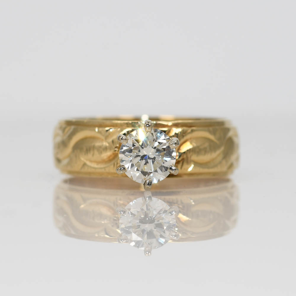 14K Yellow Solitaire Diamond Ring 0.60ct, 4.4gr - Image 2