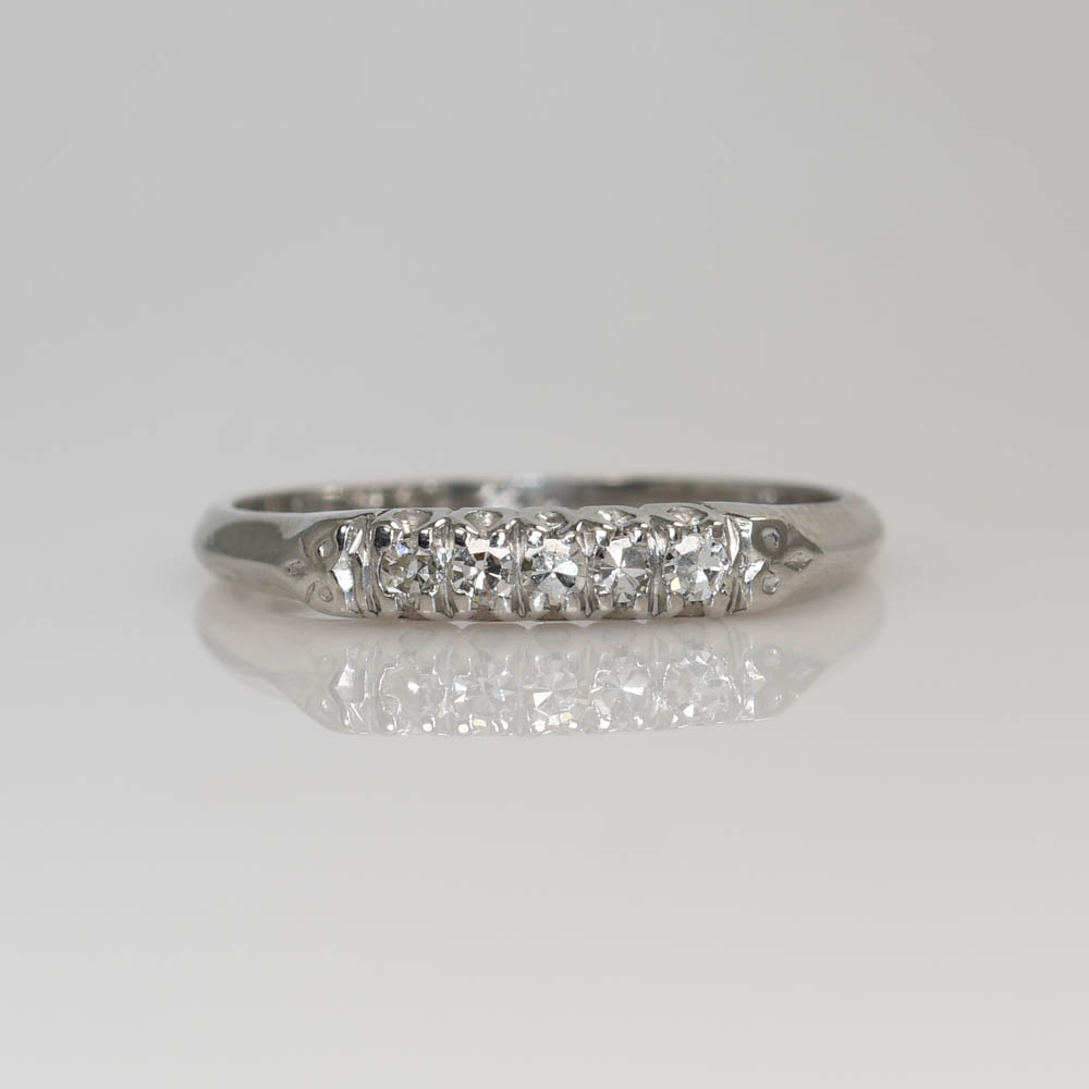 Platinum Diamond Ring Set .75ct Center Diamond, 7.8g - Image 12