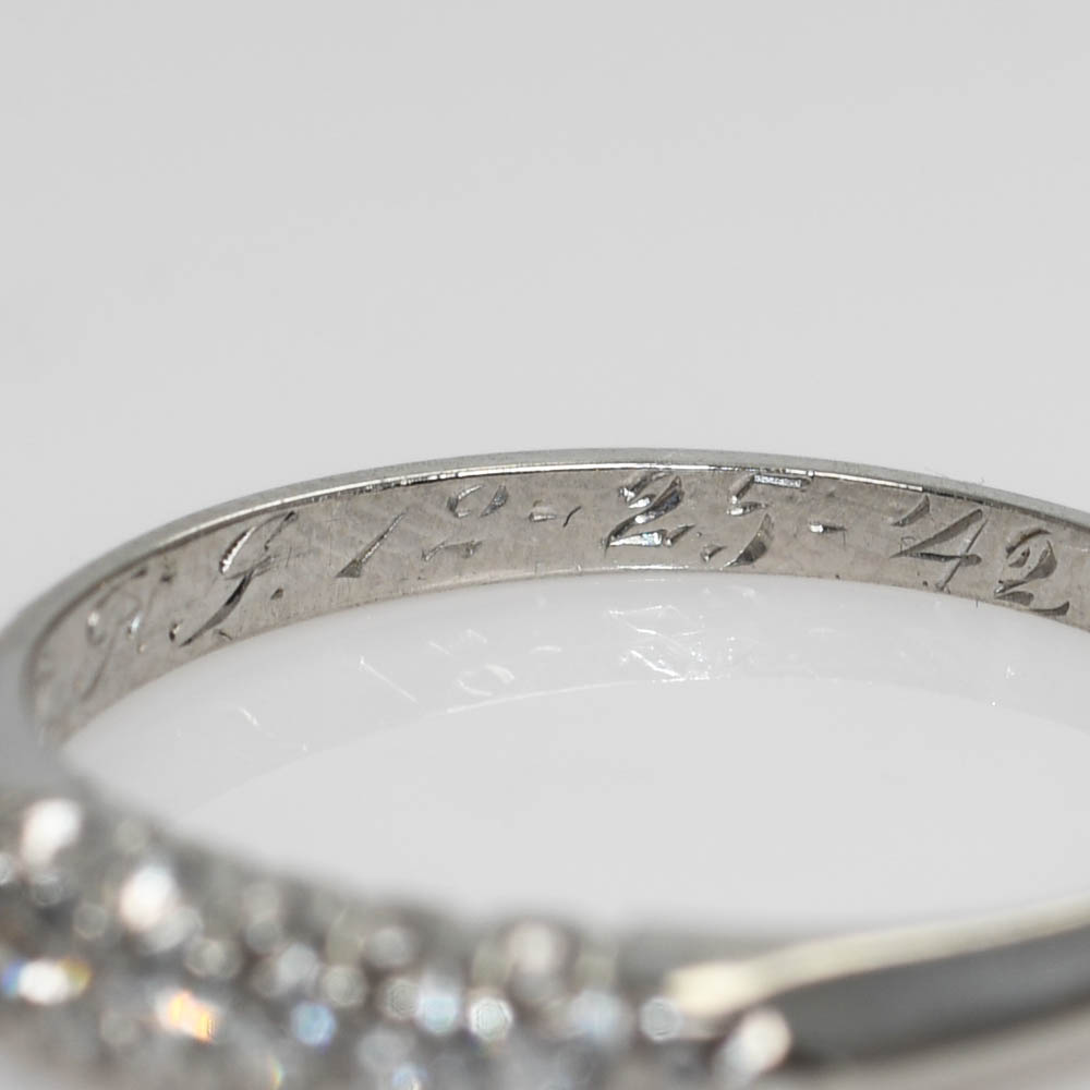 Platinum Diamond Ring Set .75ct Center Diamond, 7.8g - Image 11