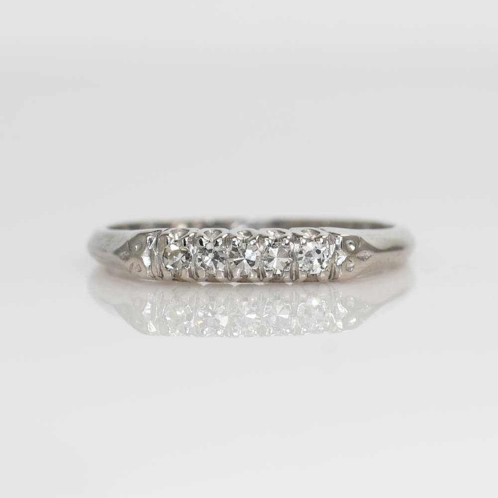 Platinum Diamond Ring Set .75ct Center Diamond, 7.8g - Image 8