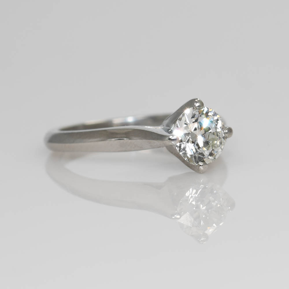 Platinum Diamond Ring Set .75ct Center Diamond, 7.8g - Image 5