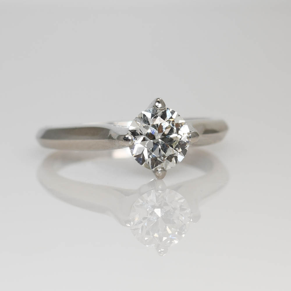 Platinum Diamond Ring Set .75ct Center Diamond, 7.8g - Image 3