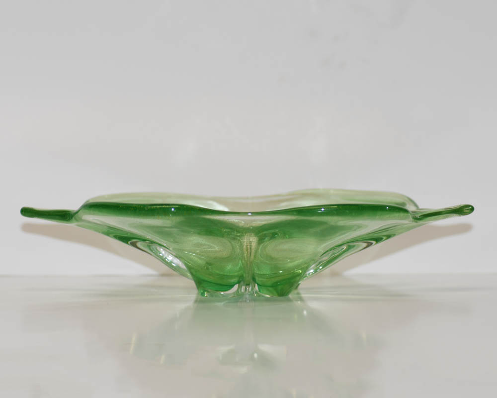 Murano Green Art Glass Candy Bowl circa 1940-1960s - Image 4