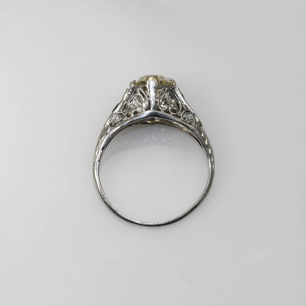 Platinum Art Deco Diamond Ring, 1.00ct Ctr, 2.9g - Image 9
