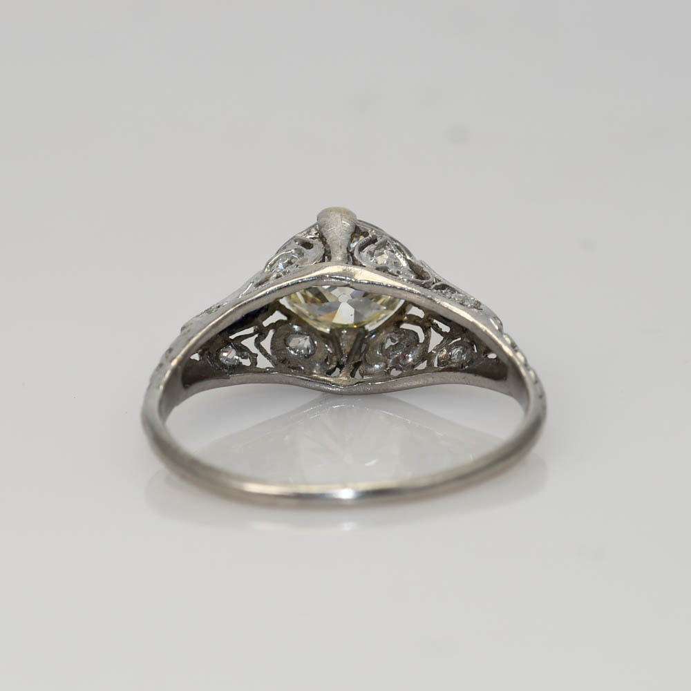 Platinum Art Deco Diamond Ring, 1.00ct Ctr, 2.9g - Image 8