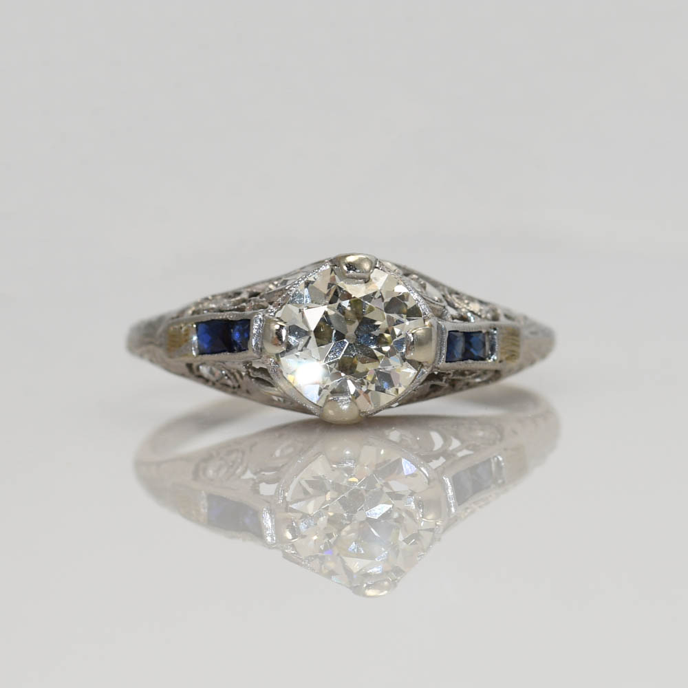 Platinum Art Deco Diamond Ring, 1.00ct Ctr, 2.9g - Image 7