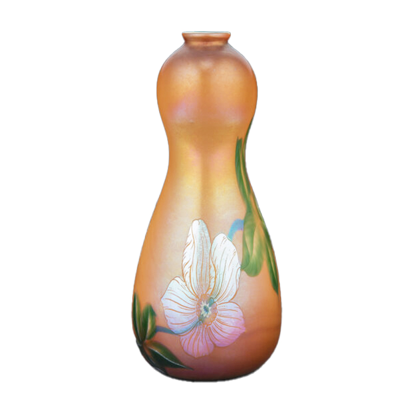 Tiffany Studios Glass Vase Acid-Etched & Wheel-Carved Cameo