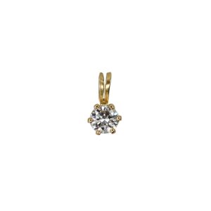 14K Yellow Gold Diamond Solitaire Pendant, 0.44ct