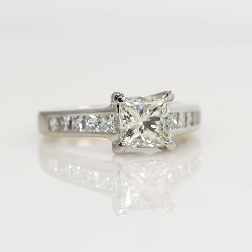 Ladies Platinum Diamond Ring, 1.03ct GIA H/VSI 5.4g - Image 3