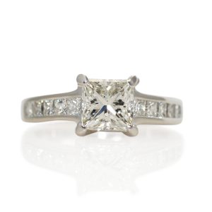 Ladies Platinum Diamond Ring, 1.03ct GIA H/VSI 5.4g