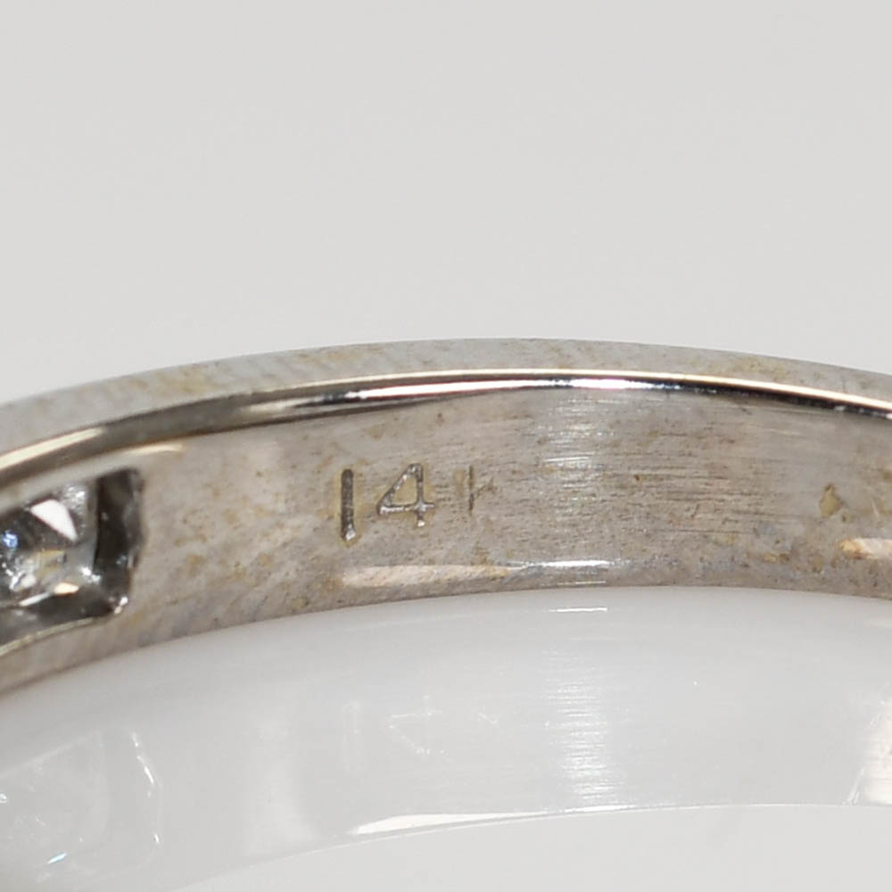 14K White Gold Diamond Band, 2.6gr - Image 8