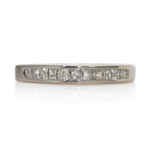14K White Gold Diamond Band, 2.6gr