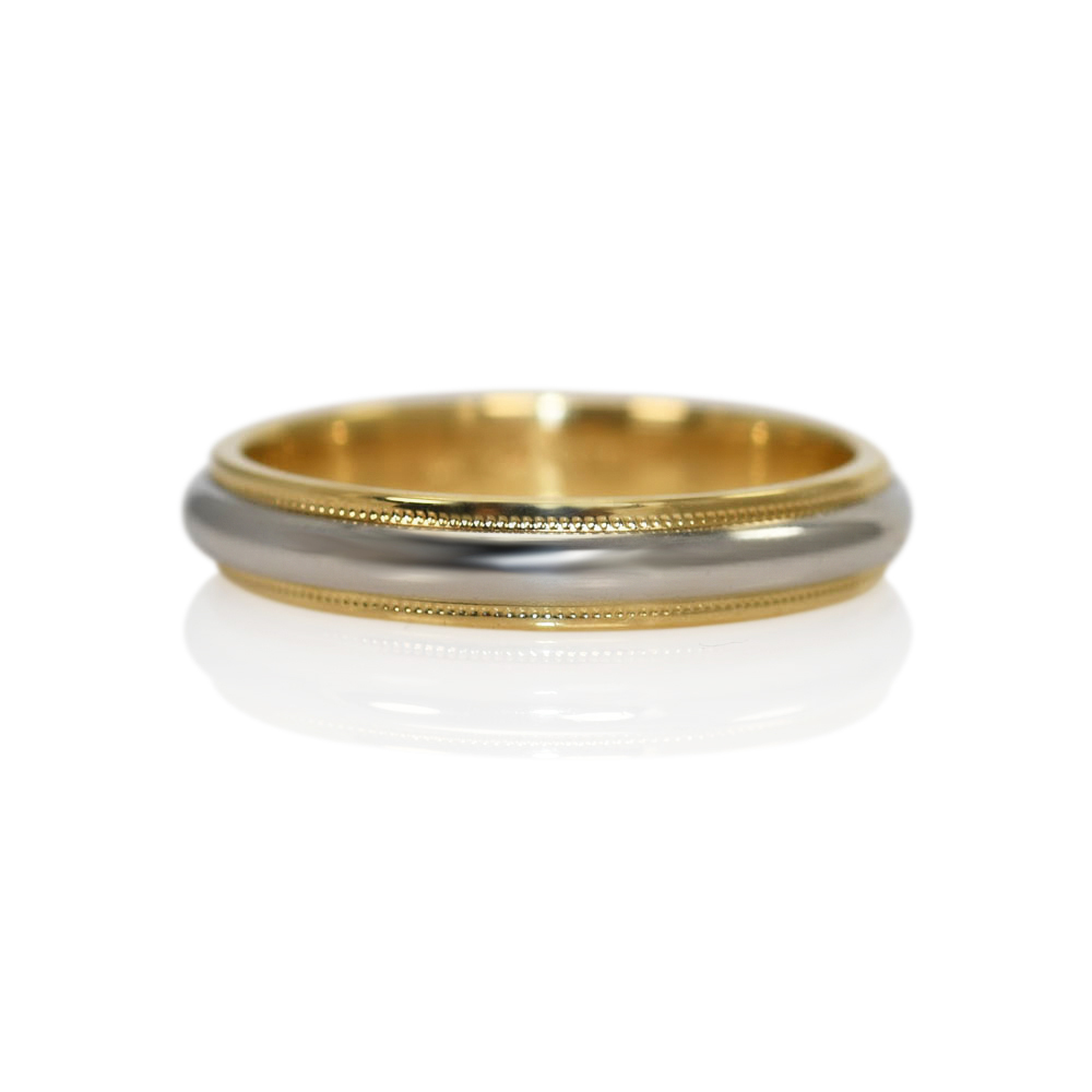 18K Yellow Gold Platinum Band Ring, 7g Tangible Investments