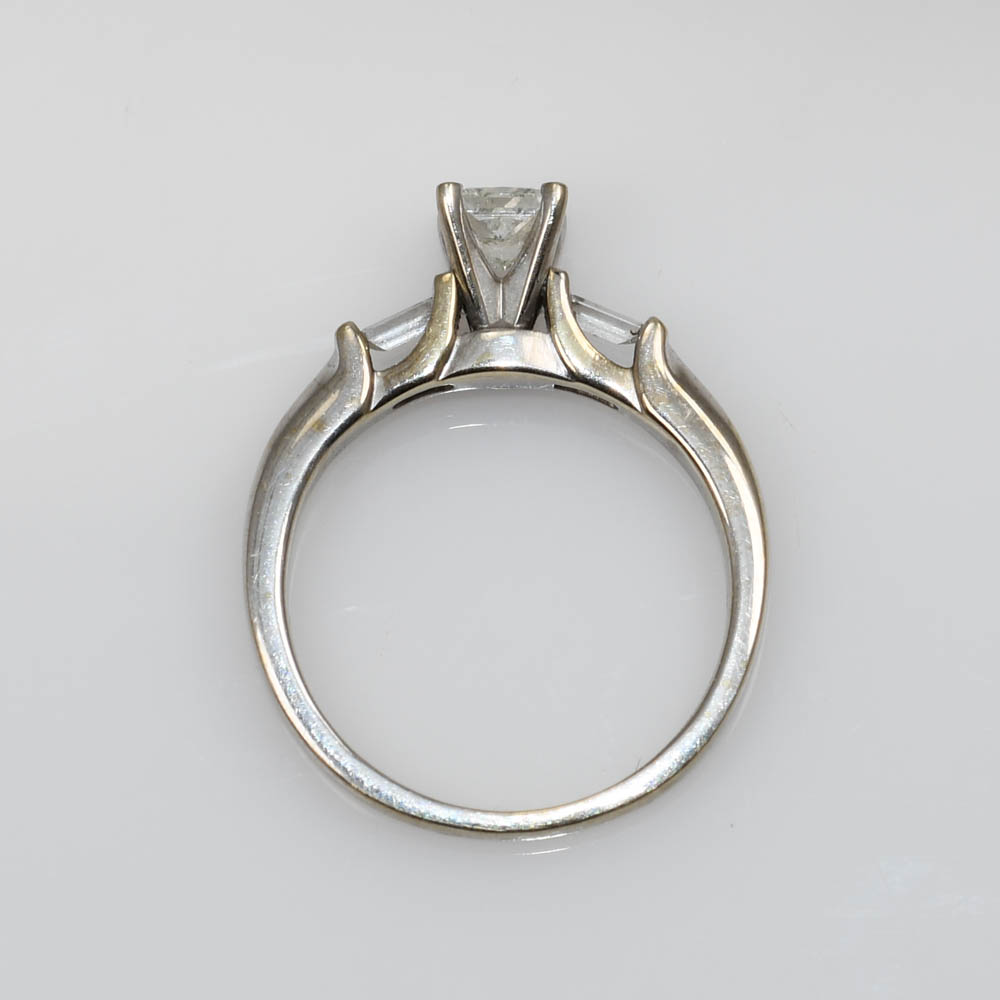 14K White Gold Princess Cut Diamond Ring - Image 6
