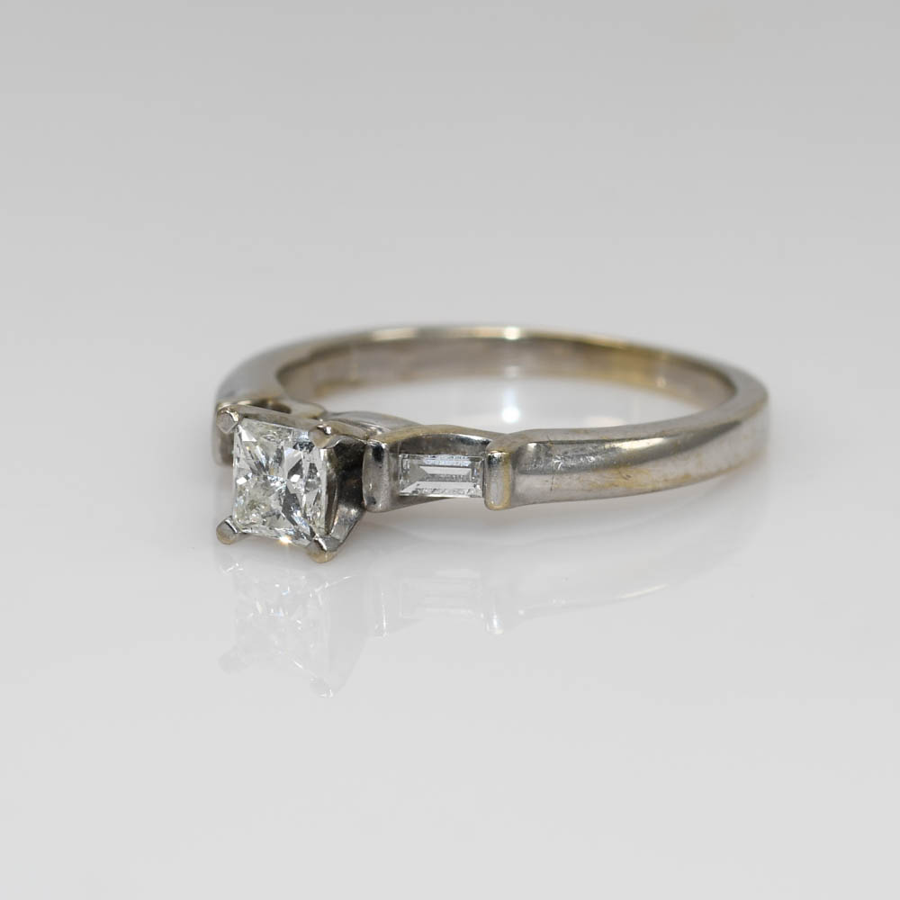 14K White Gold Princess Cut Diamond Ring - Image 5
