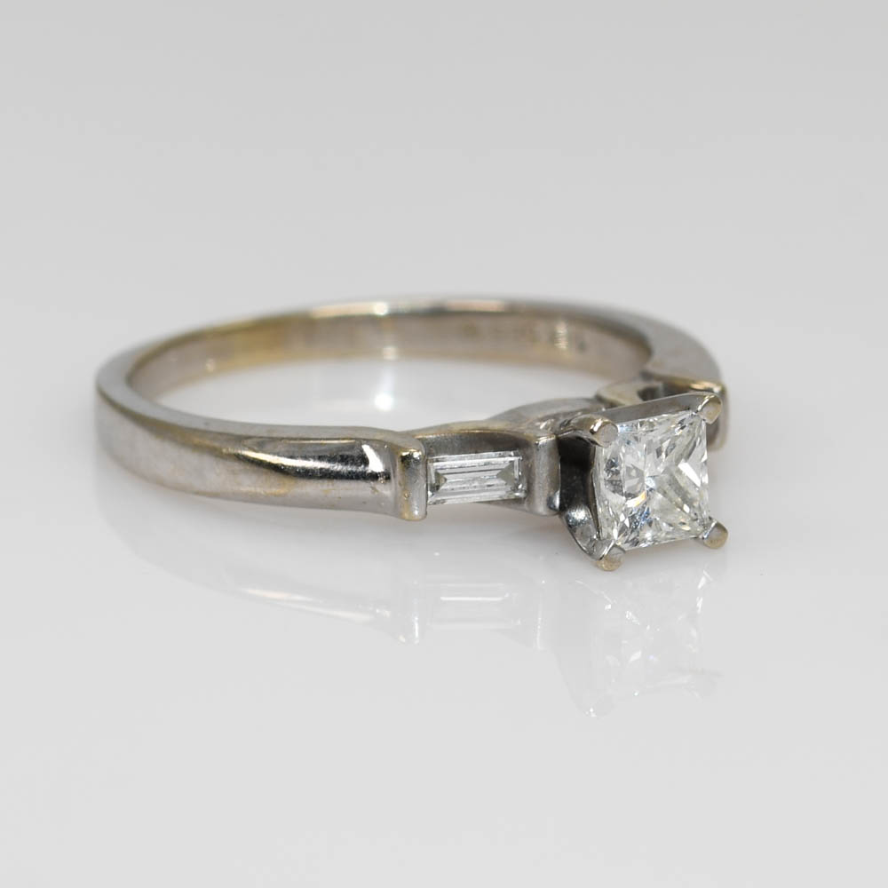 14K White Gold Princess Cut Diamond Ring - Image 4
