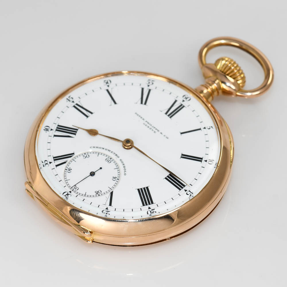 18K Yellow Gold Patek Philippe Chronometer Gondolo Pocket Watch