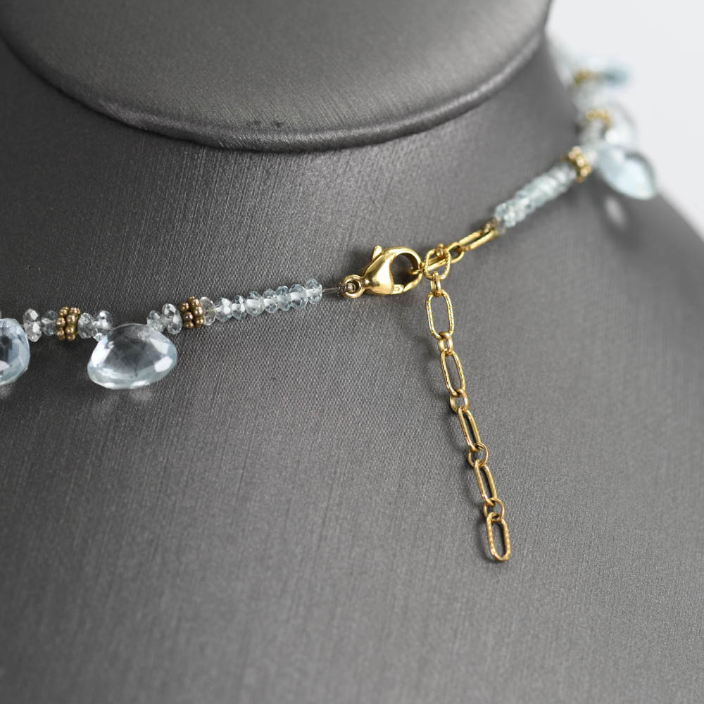 14K Yellow Gold Aquamarine Necklace, 80 carats - Image 5