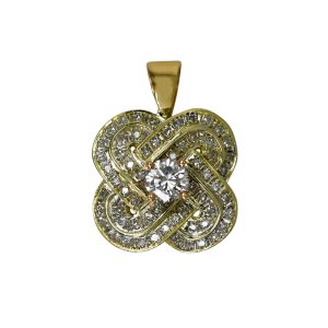 14K Yellow Gold Vintage Diamond Pendant, 1.12TDW, 5.3g