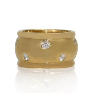 14K Yellow Gold Large Band Ring 1.00TDW, 12gr