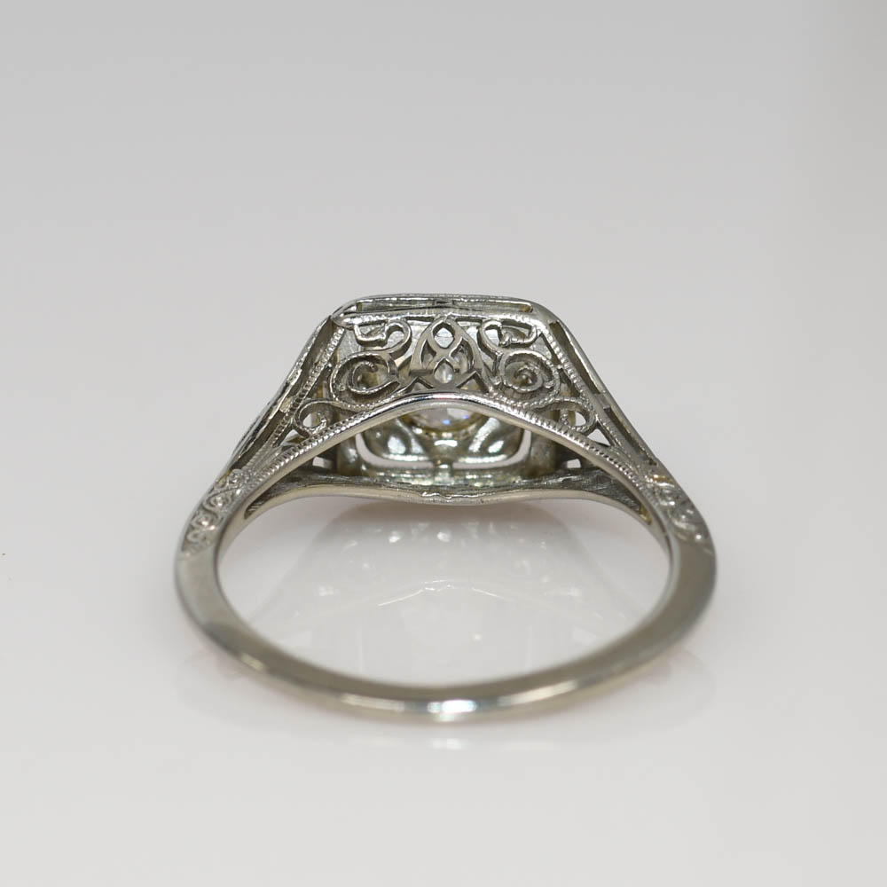 18K White Gold Vintage Diamond Ring .30ct, 2.7g | eBay
