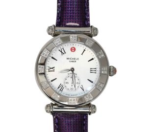 Michele Caber S/S Watch M.O.P Dial, Diamond Bezel, .33tdw