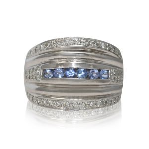 Platinum Tanzanite & Diamond Ring .25TDW, 14.8gr