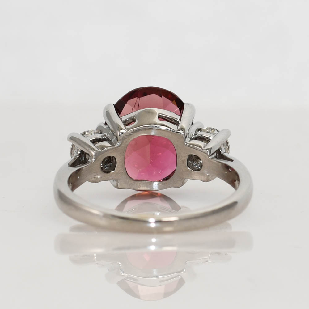 14K White Gold 4.34ct Pink Tourmaline Diamond Ring, 4.9gr - Image 6