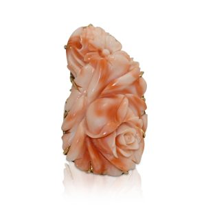 14K Yellow Gold Coral Ring, 19.4gr