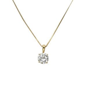 14K Yellow Gold Diamond Pendant Necklace, 2.1gr