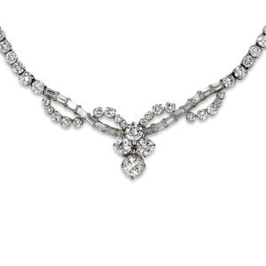 18K White Gold Diamond Necklace, 8.81tdw, 22g
