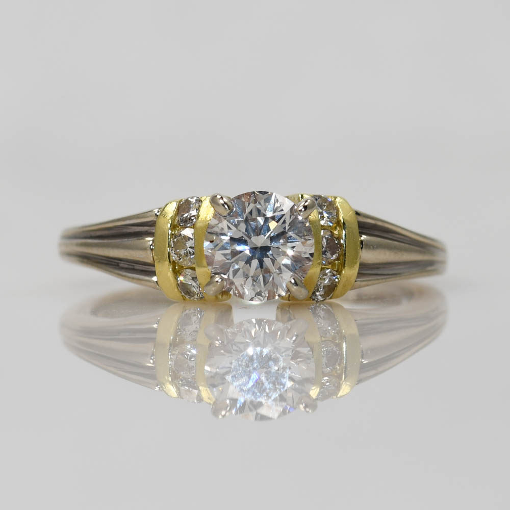 18K 2-Tone Diamond Wedding Ring Set, .75ct - Image 12