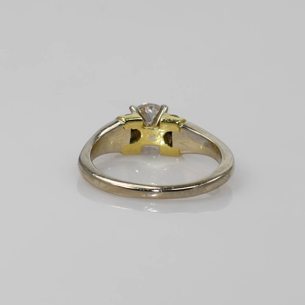 18K 2-Tone Diamond Wedding Ring Set, .75ct - Image 6