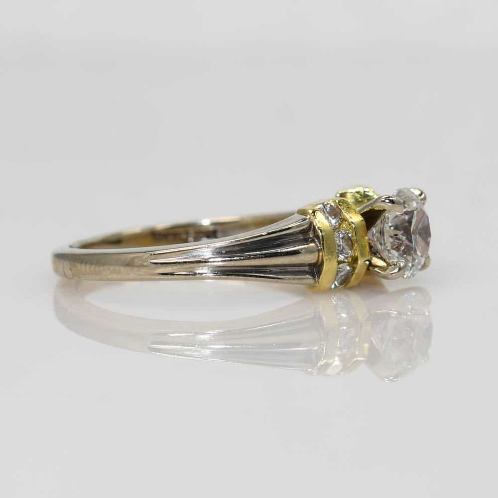 18K 2-Tone Diamond Wedding Ring Set, .75ct - Image 4