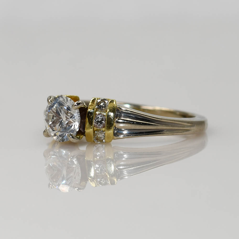 18K 2-Tone Diamond Wedding Ring Set, .75ct - Image 5