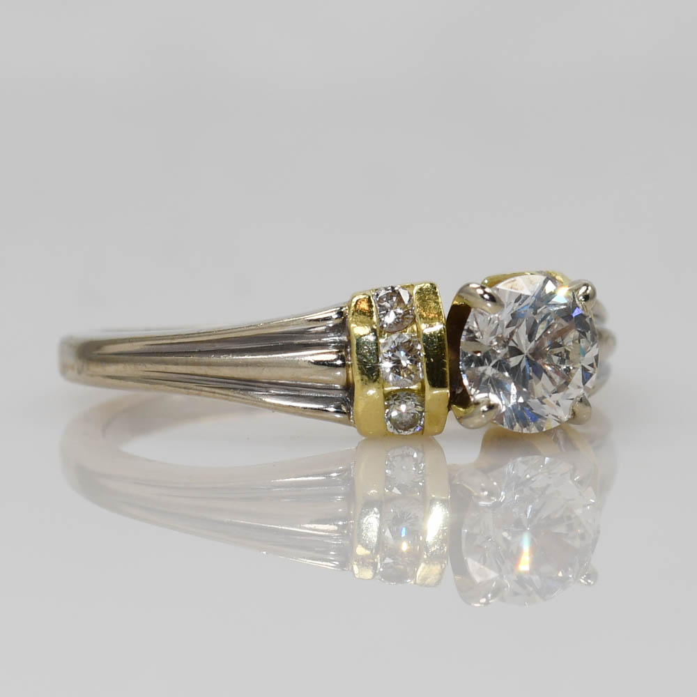 18K 2-Tone Diamond Wedding Ring Set, .75ct - Image 3
