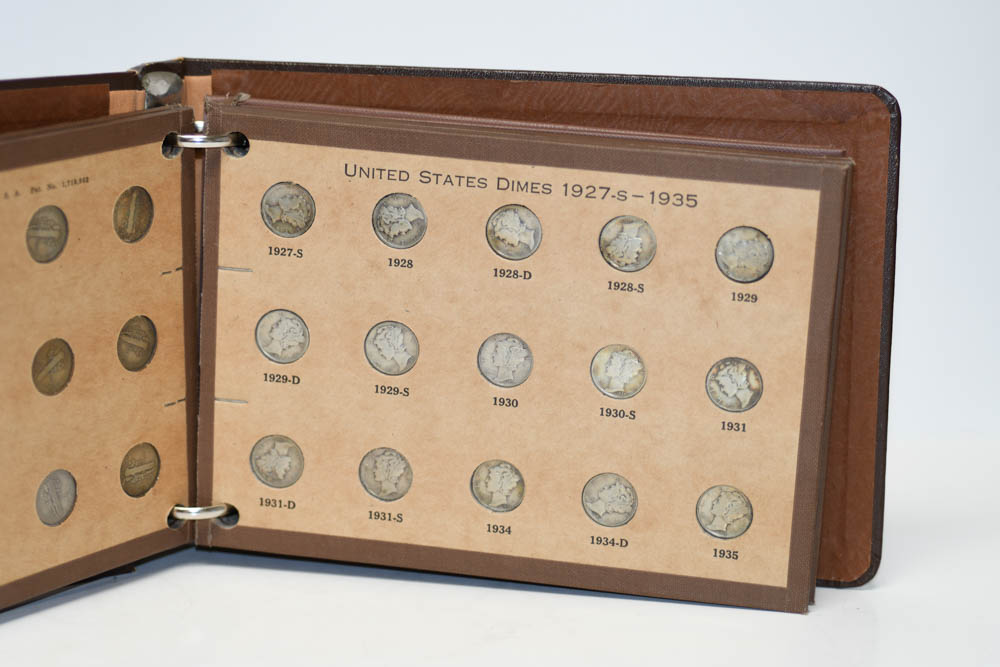 National Coin Album 1916-1959 Mercury/Loose Dimes-131 coins - Image 13