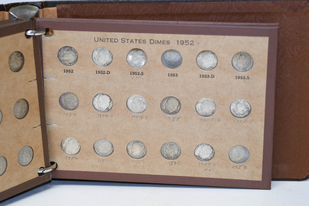 National Coin Album 1916-1959 Mercury/Loose Dimes-131 coins - Image 8