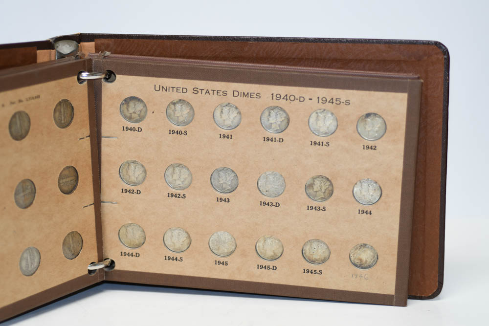 National Coin Album 1916-1959 Mercury/Loose Dimes-131 coins - Image 6