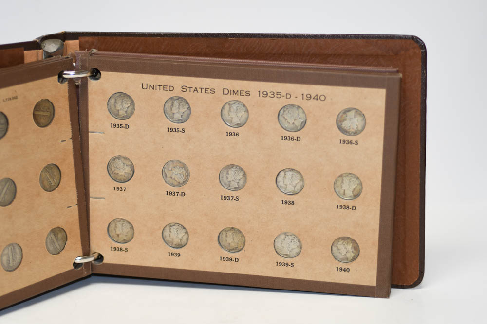 National Coin Album 1916-1959 Mercury/Loose Dimes-131 coins - Image 5
