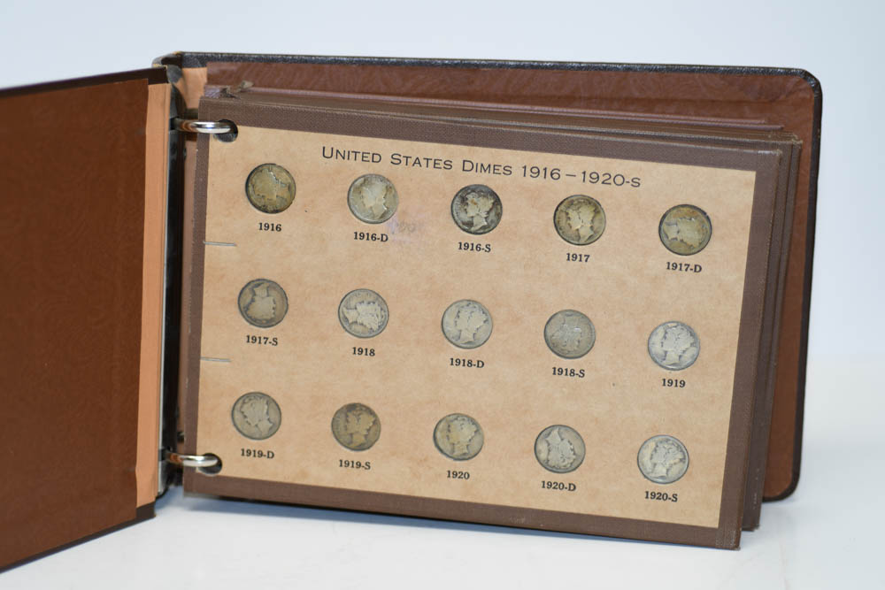 National Coin Album 1916-1959 Mercury/Loose Dimes-131 coins - Image 3