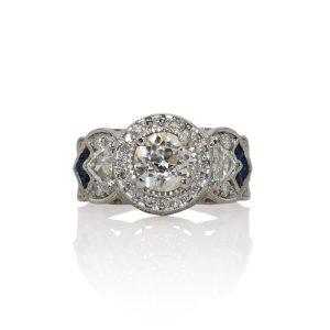 Platinum Antique Art Deco Diamond Ring, 1.82tdw