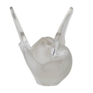 Lalique Dove France Sylvie Intertwined Frosted Glass Vase