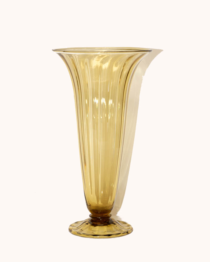 Steuben Olive Green Glass Trumpet Vase - Image 2