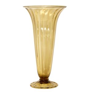 Steuben Olive Green Glass Trumpet Vase