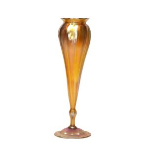 Tiffany gold Favrile glass floriform vase
