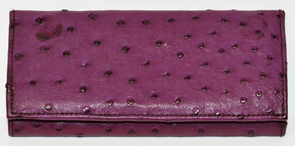 Juan Antonio Maroon Quill Ostrich Wallet - Image 4